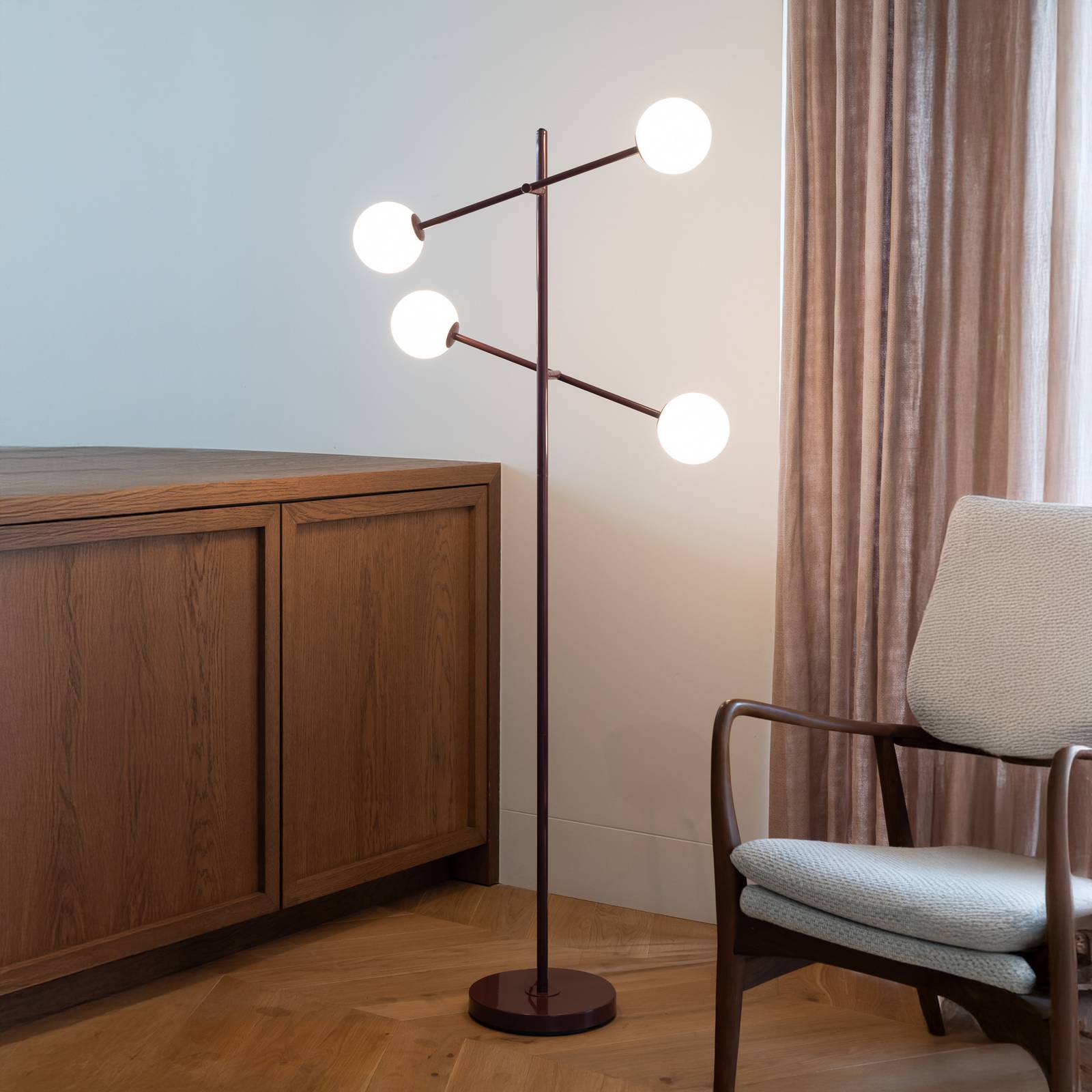 IT´S ABOUT ROMI IT'S ABOUT ROMI vloerlamp Copenhagen, donkerrood, draaibaar