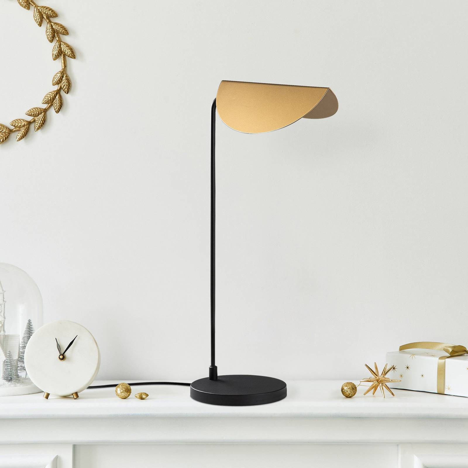 Opviq Tafellamp Corner, zwart/goud, hoogte 57 cm, E14