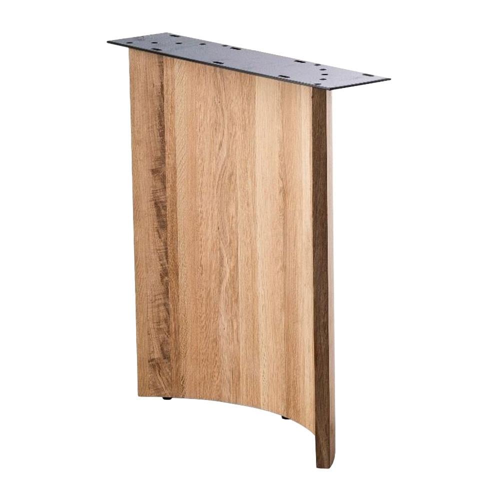 Furniture Legs Europe Eiken houten gebogen poot 69 cm bij 22 cm en hoogte 75 cm - 2 stuks