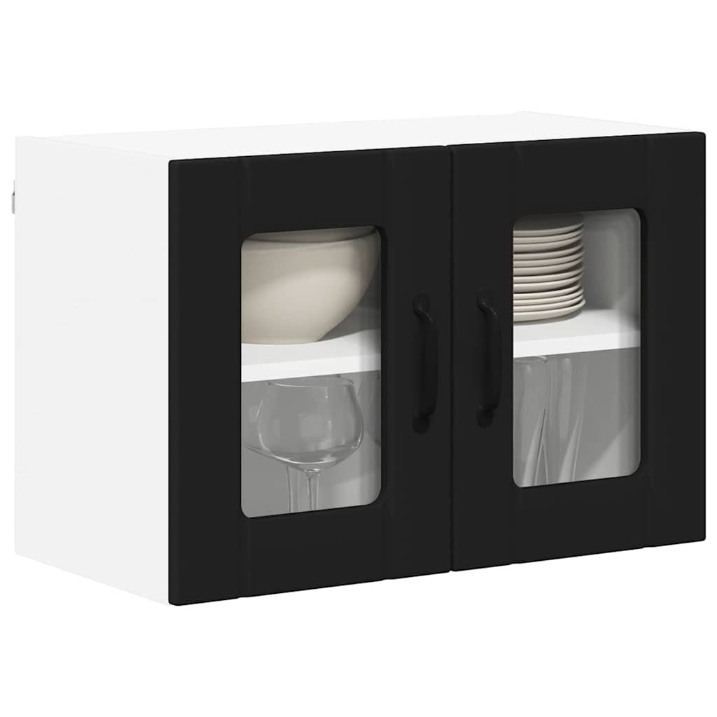 vidaXL Keukenkast aan de muur Zwart 60 x 31 x 40 cm Bewerkt hout