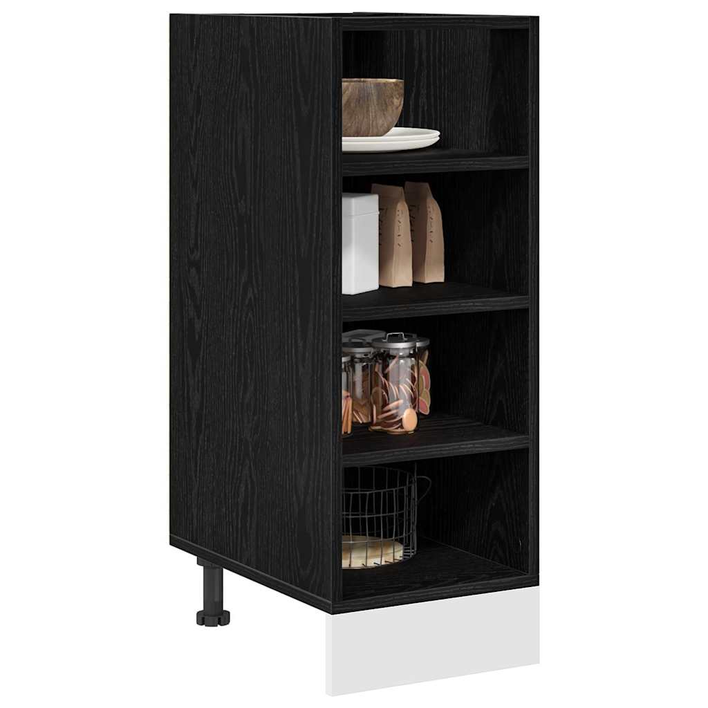 vidaXL Keukenonderkast met plank Riga Zwart eiken 30 x 44,5 x 81,5 cm