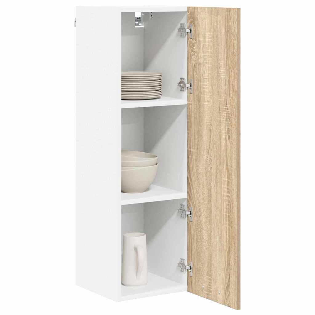 vidaXL Hangkast Riga Sonoma Eiken 30 x 31 x 100 cm Bewerkt hout