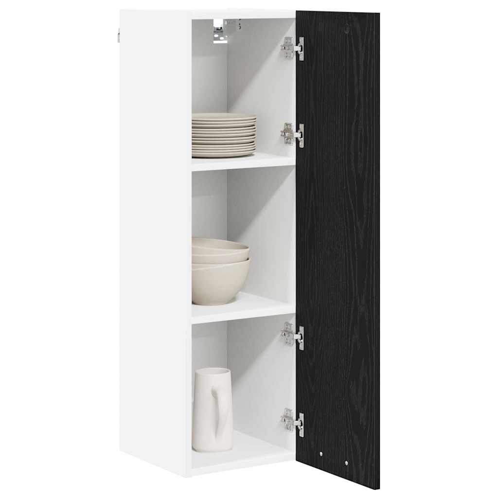 vidaXL Hangkast Riga Zwart Eiken 30 x 31 x 100 cm Bewerkt hout