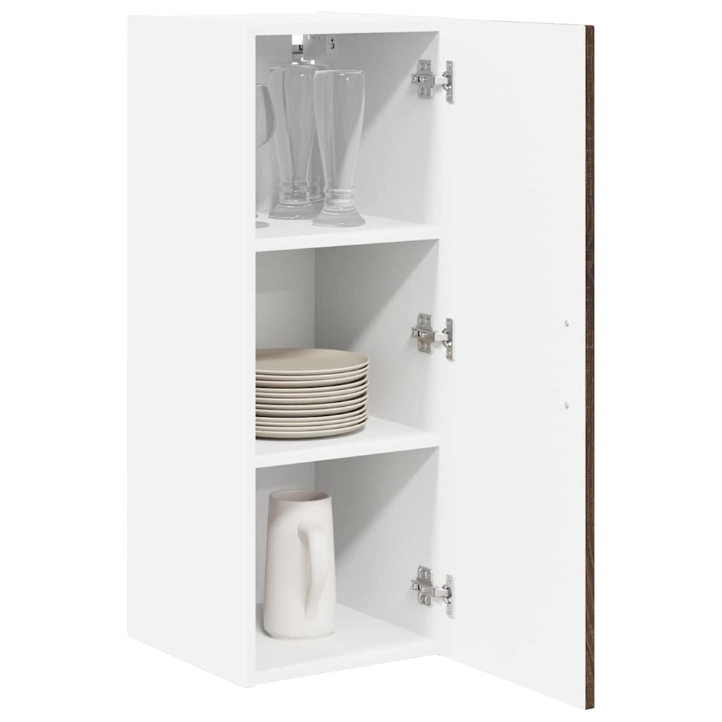 vidaXL Keukenkast aan de muur Bruin Eiken 30 x 31 x 80 cm Bewerkt hout