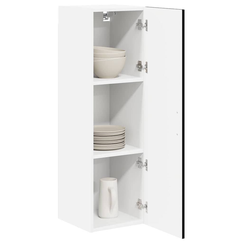 vidaXL Keukenkast aan de muur Zwart 30 x 31 x 100 cm Bewerkt hout