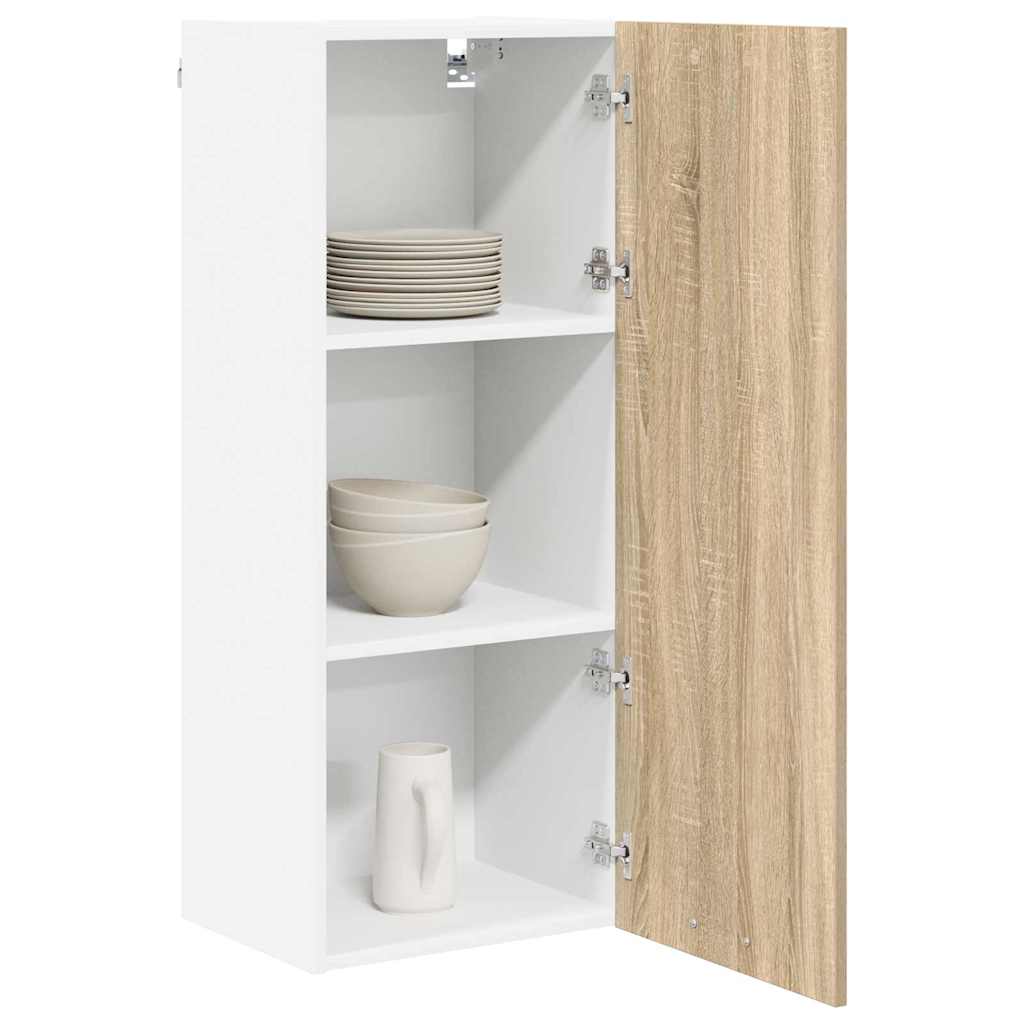 vidaXL Hangkast Riga Sonoma Eiken 40 x 31 x 100 cm Bewerkt hout
