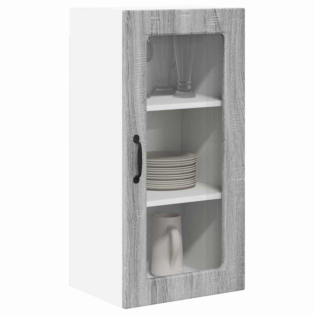 vidaXL Keukenkast aan de muur met plank Grijs Sonoma 40 x 31 x 80 cm