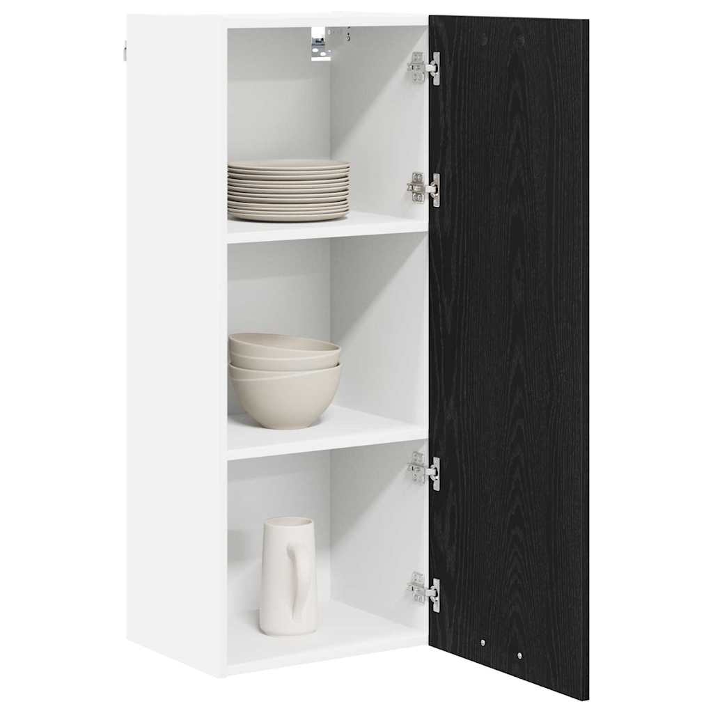 vidaXL Hangkast Riga Zwart Eiken 40 x 31 x 100 cm Bewerkt hout