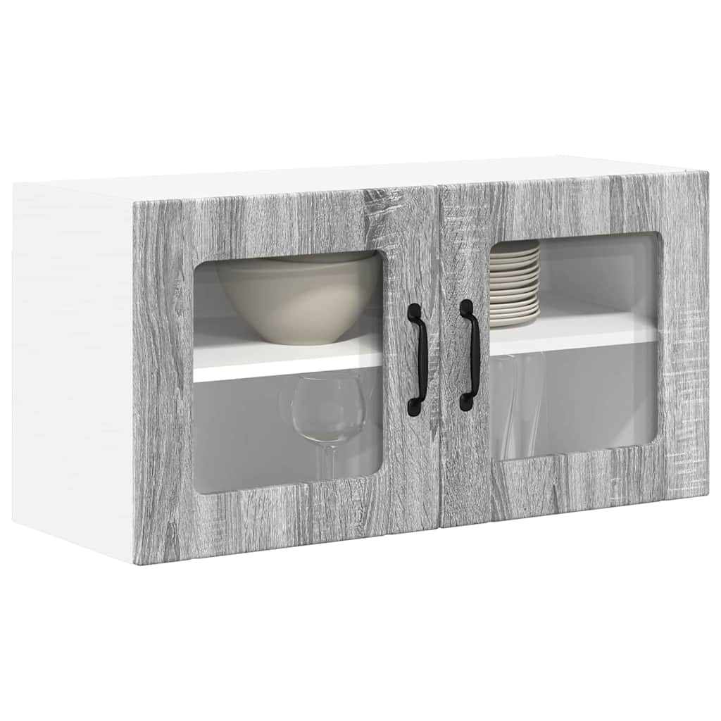 vidaXL Keukenkast aan de muur met plank Grijs Sonoma 80 x 31 x 40 cm