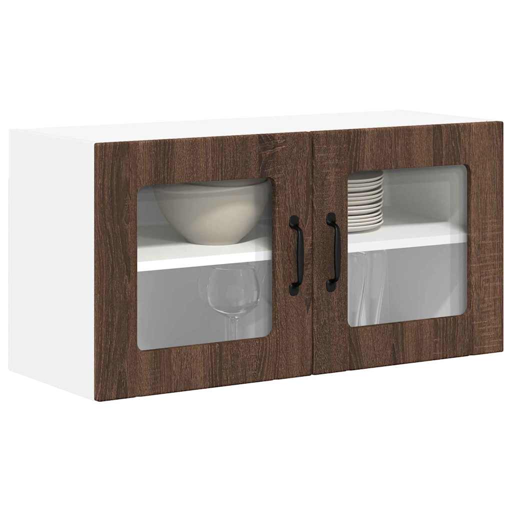 vidaXL Keukenkast aan de muur Bruin Eiken 80 x 31 x 40 cm Bewerkt hout