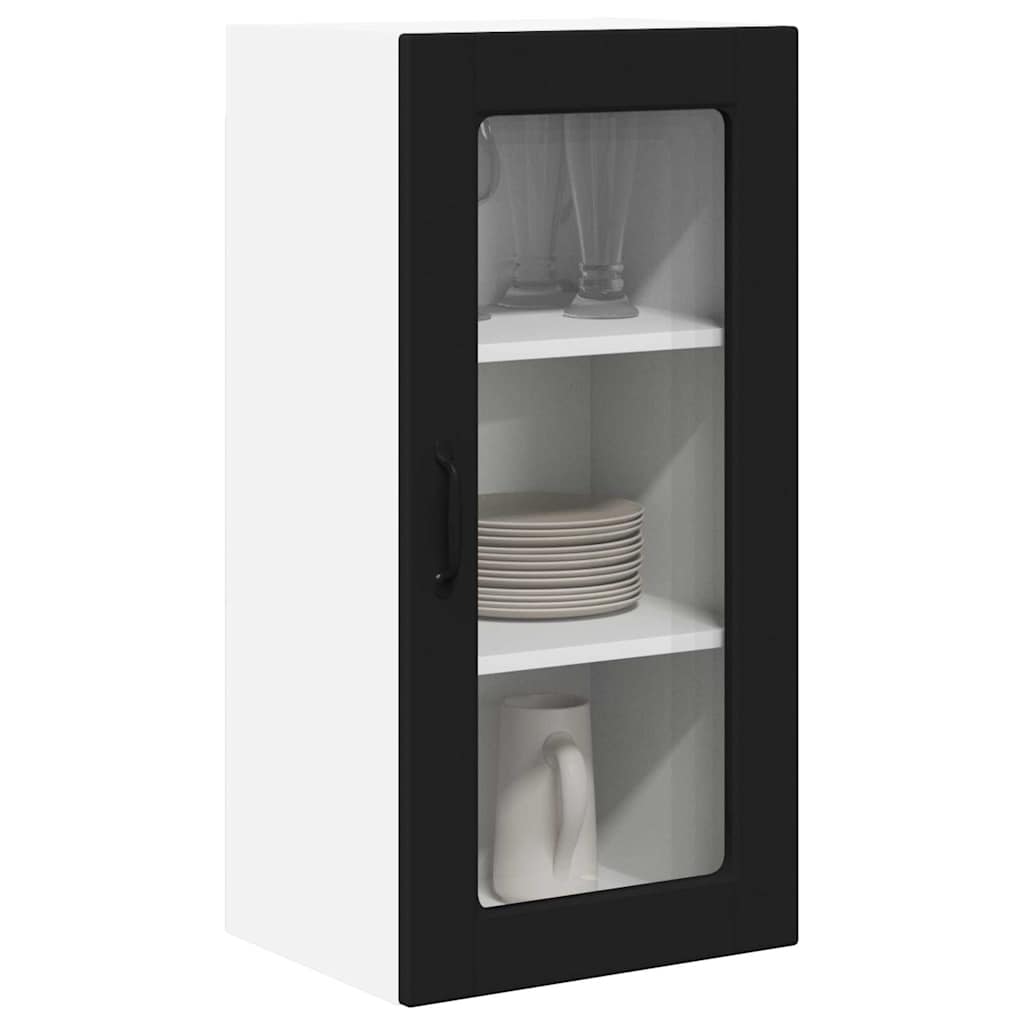 vidaXL Keukenkast aan de muur Zwart 40 x 31 x 80 cm Bewerkt hout