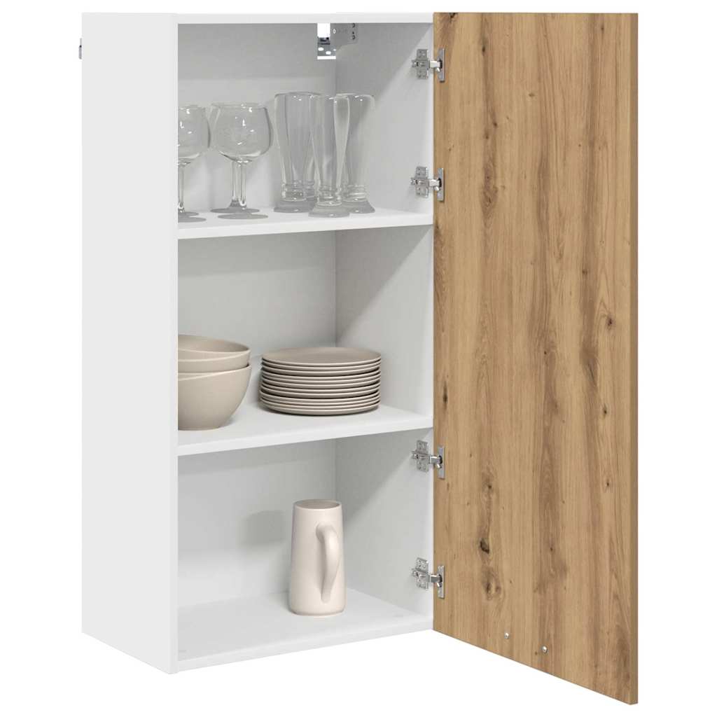vidaXL Hangkast Riga Sonoma Eik en Wit 50 x 31 x 100 cm Bewerkt hout