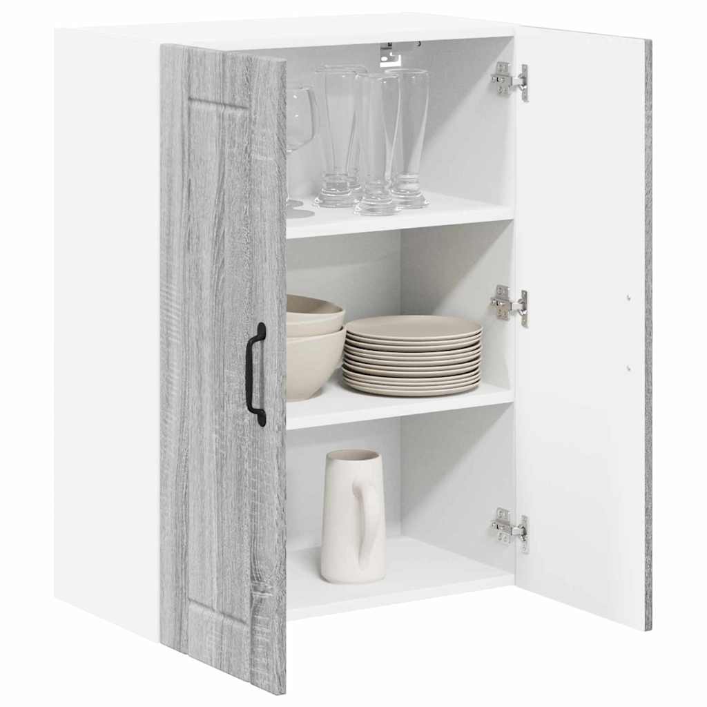 vidaXL Keukenkast aan de muur met plank Grijs Sonoma 60 x 31 x 80 cm