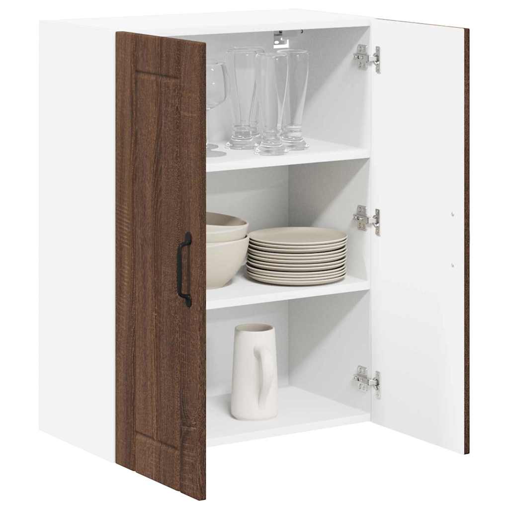 vidaXL Keukenkast aan de muur Bruin Eiken 60 x 31 x 80 cm Bewerkt hout