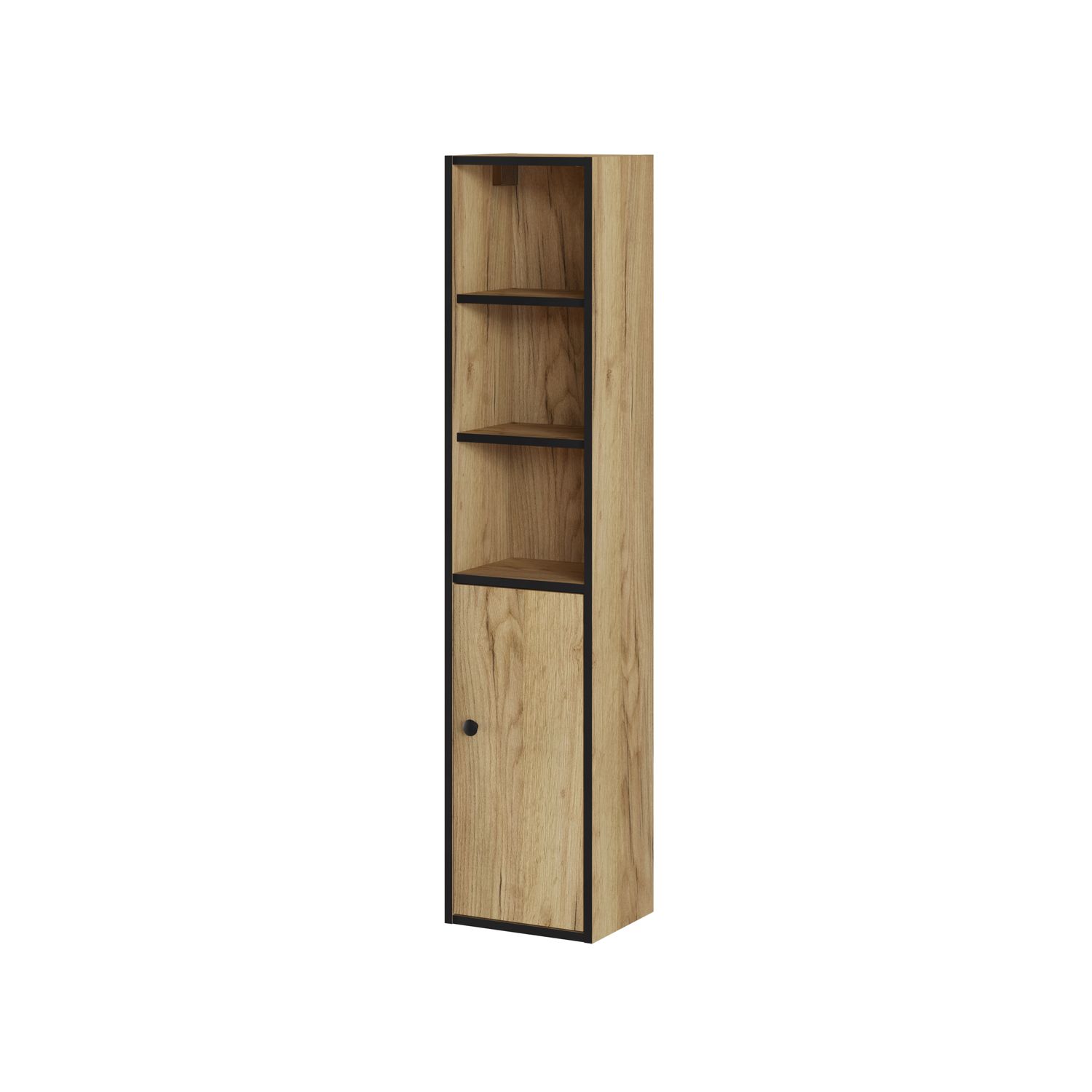 T-Bath Kolomkast Lars 140cm Zwart/eiken Mat