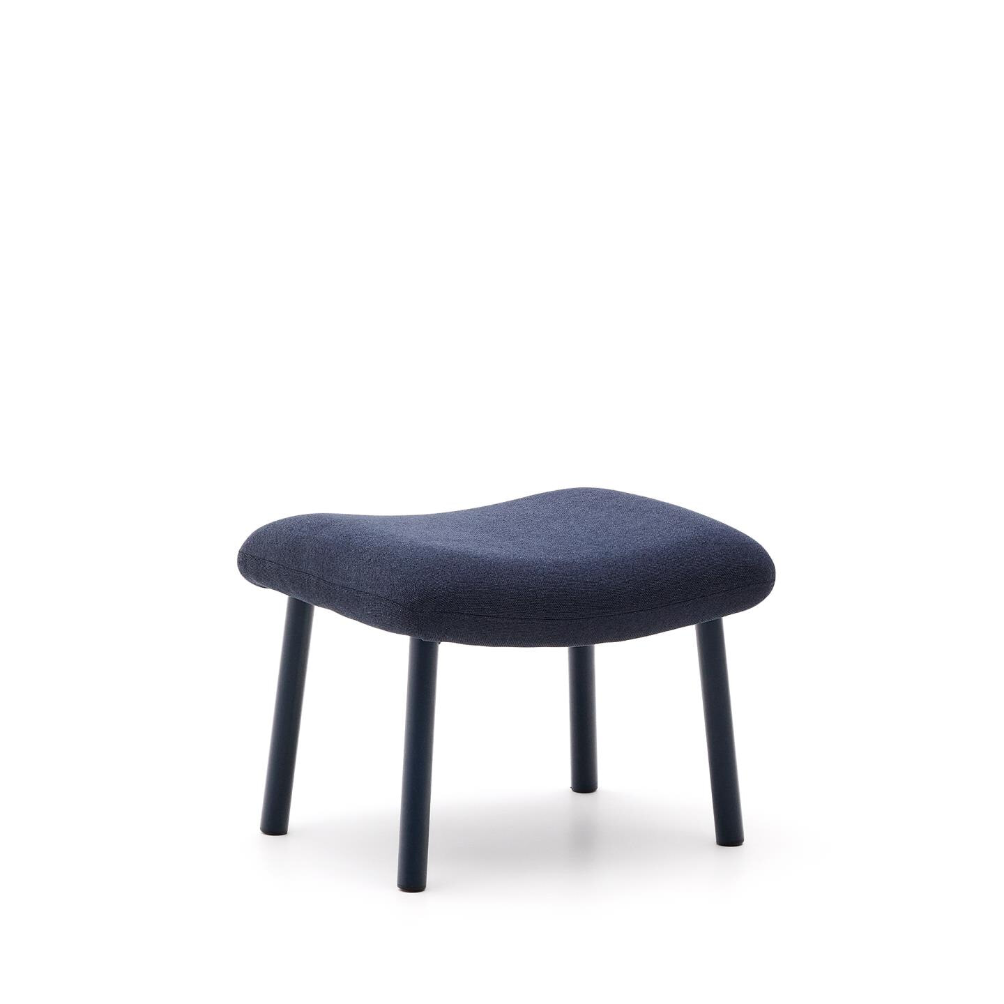 Kave Home Hocker Inari Structuurstof - Donkerblauw