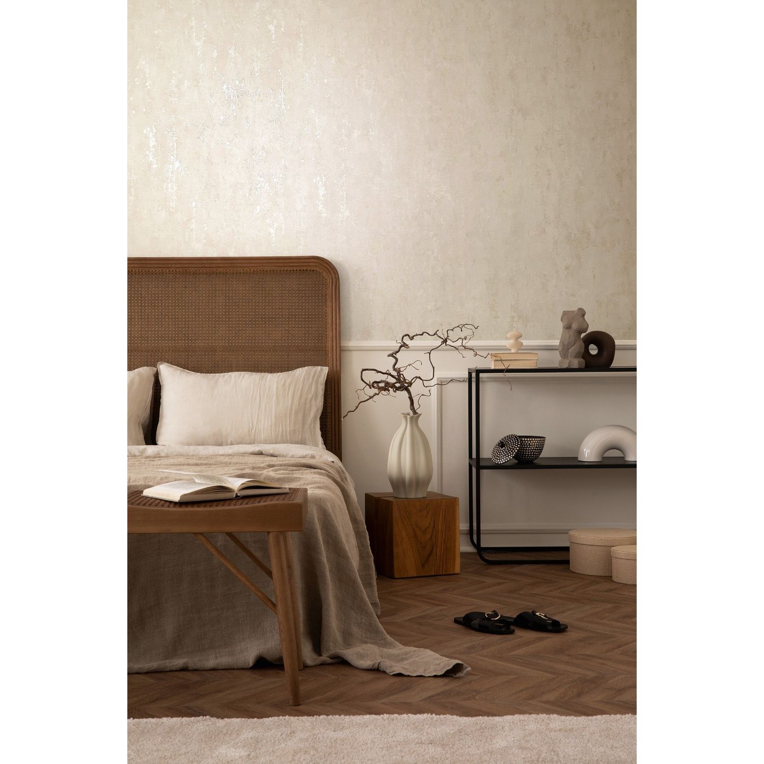 Praxis Vliesbehang City Romance 35145 - Zand - Parelmoer - 10,05 M X 53 Cm
