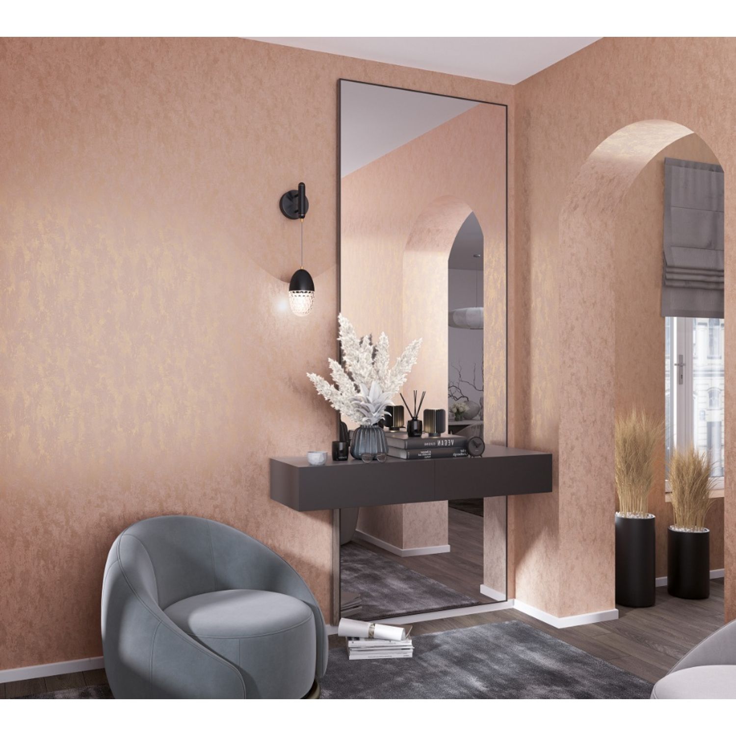 Praxis Vliesbehang City Romance 35129 - Terracotta - Kastanje - Vergrijsd Licht Oranje - Koper - 10,05m X 53cm