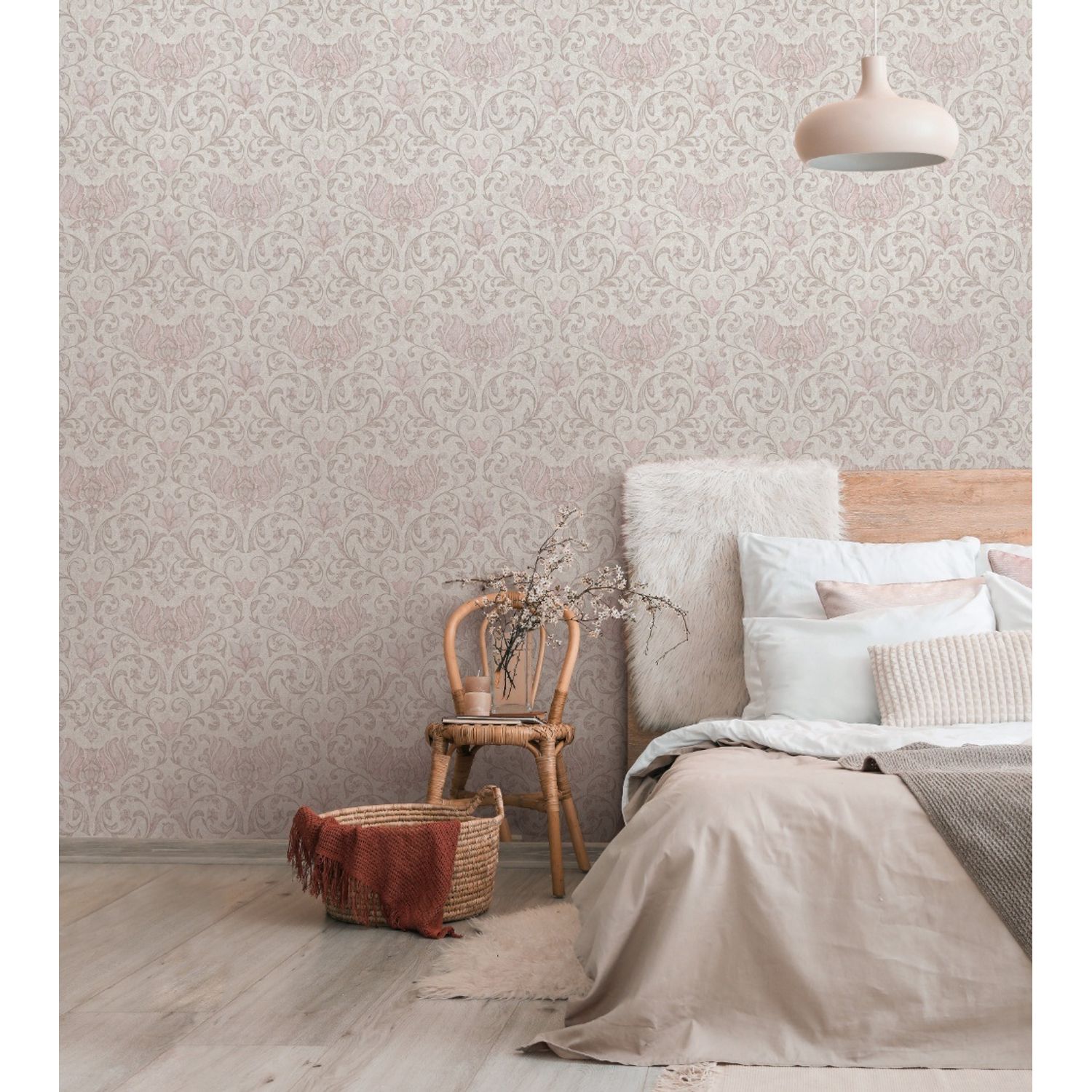 Praxis Vliesbehang City Romance 35149 - Greige - Licht Kastanjebruin - Lichtroze - 10,05m X 53cm
