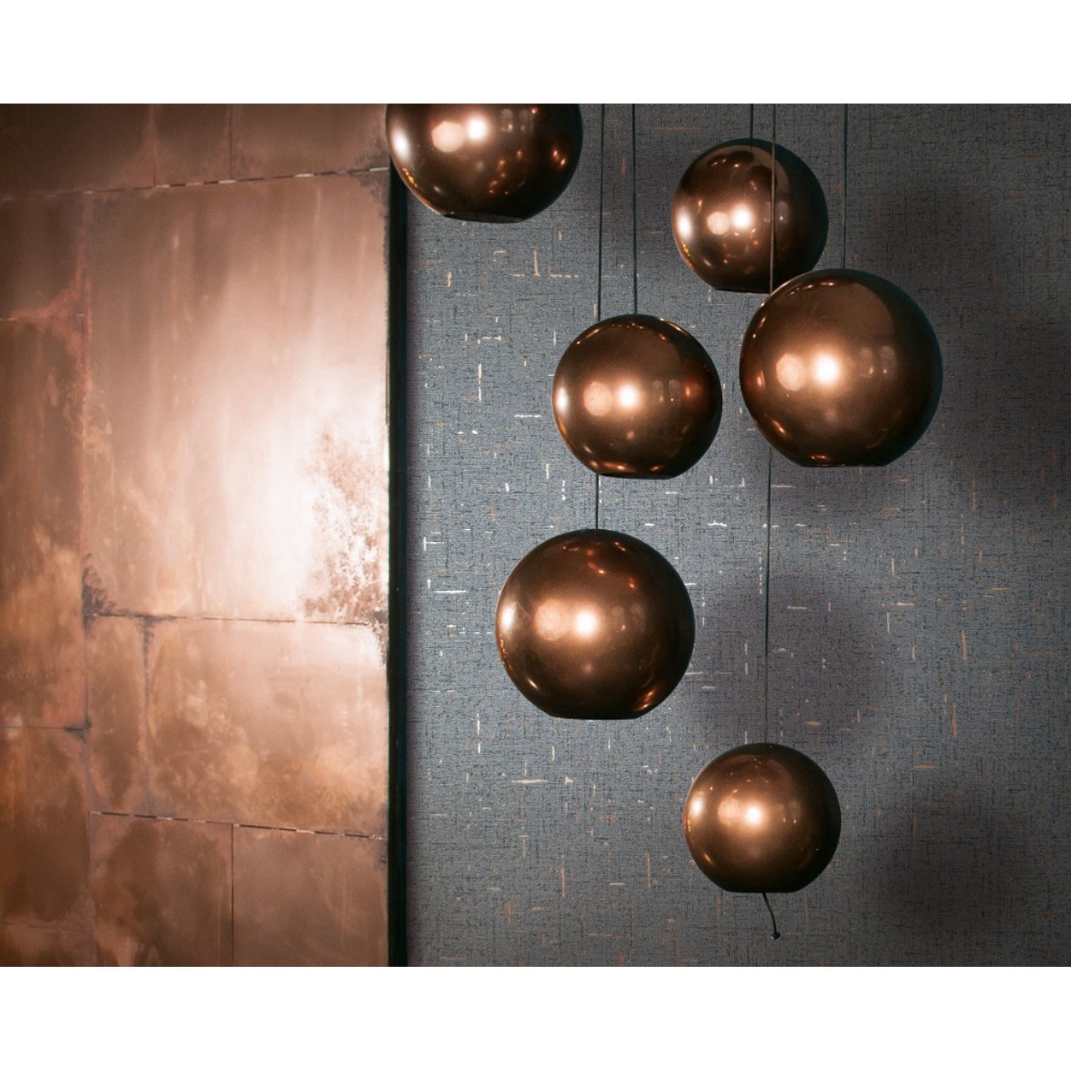 Praxis Vliesbehang City Romance 35111 - Antraciet - Koper - Zwart - Metallic - 10,05m X 53cm
