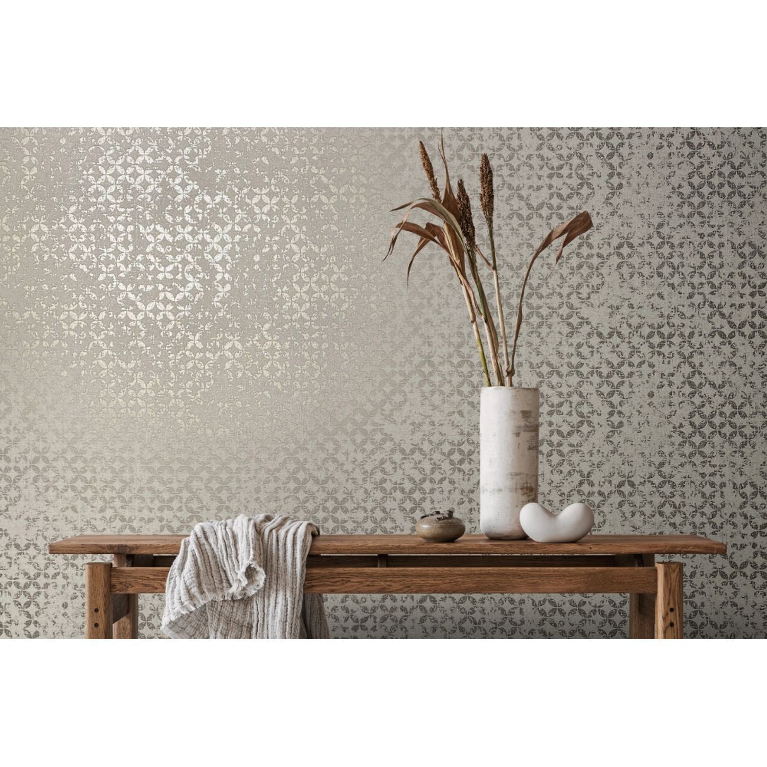 Praxis Vliesbehang City Romance 35118 - Muisgrijs - Middengrijs - Donkerzilver - Metallic - 10,05 M X 53 Cm
