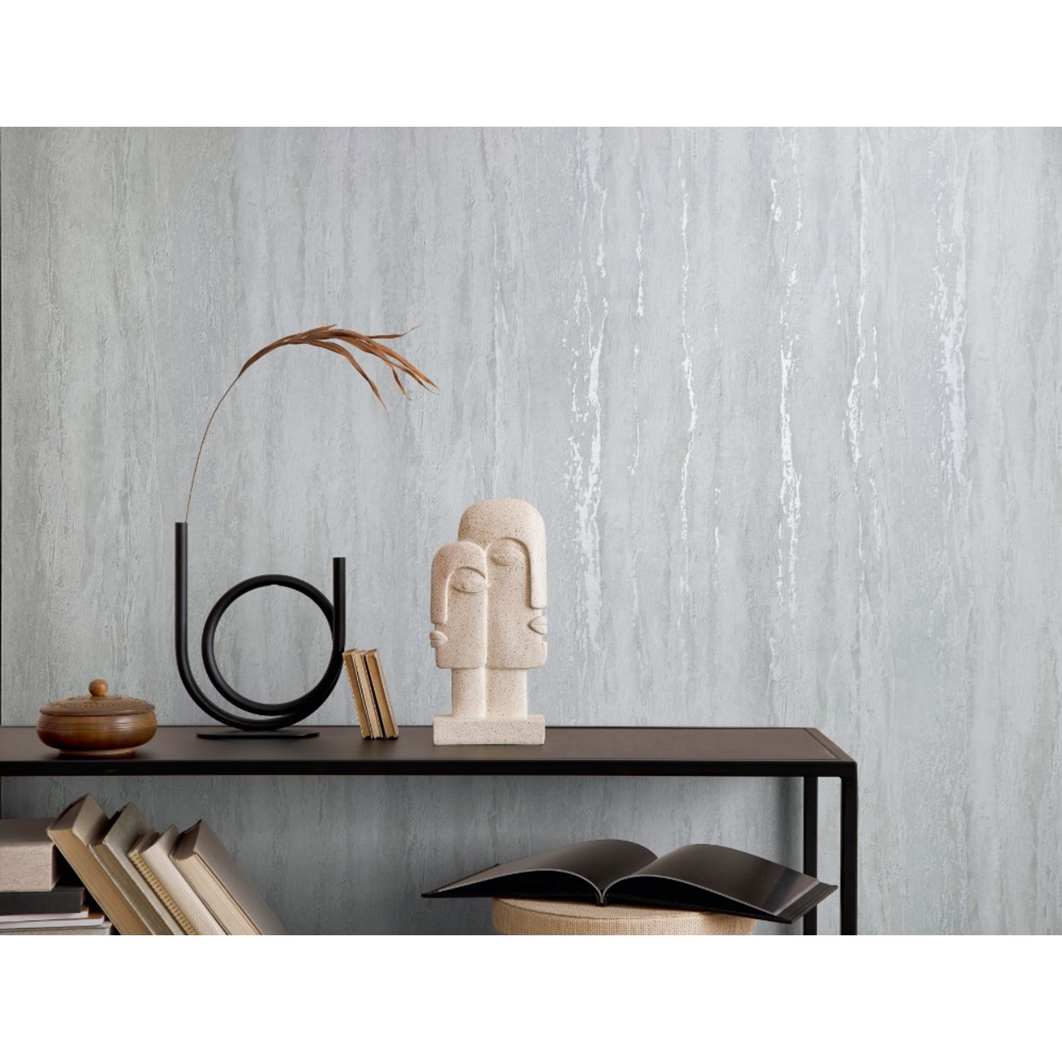 Praxis Vliesbehang City Romance 35153 - Helderwit - Parelmoer - Zeer Lichtgrijs - 10,05m X 53cm