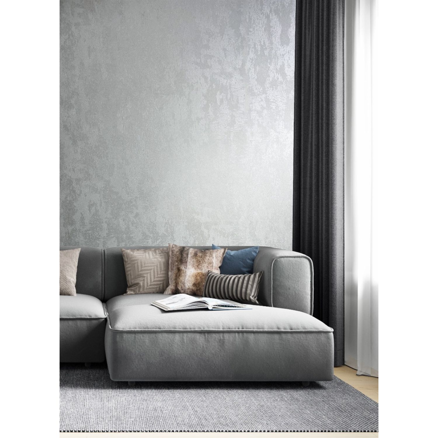 Praxis Vliesbehang City Romance 34275 - Zilver - Metallic - 10,05 M X 53 Cm