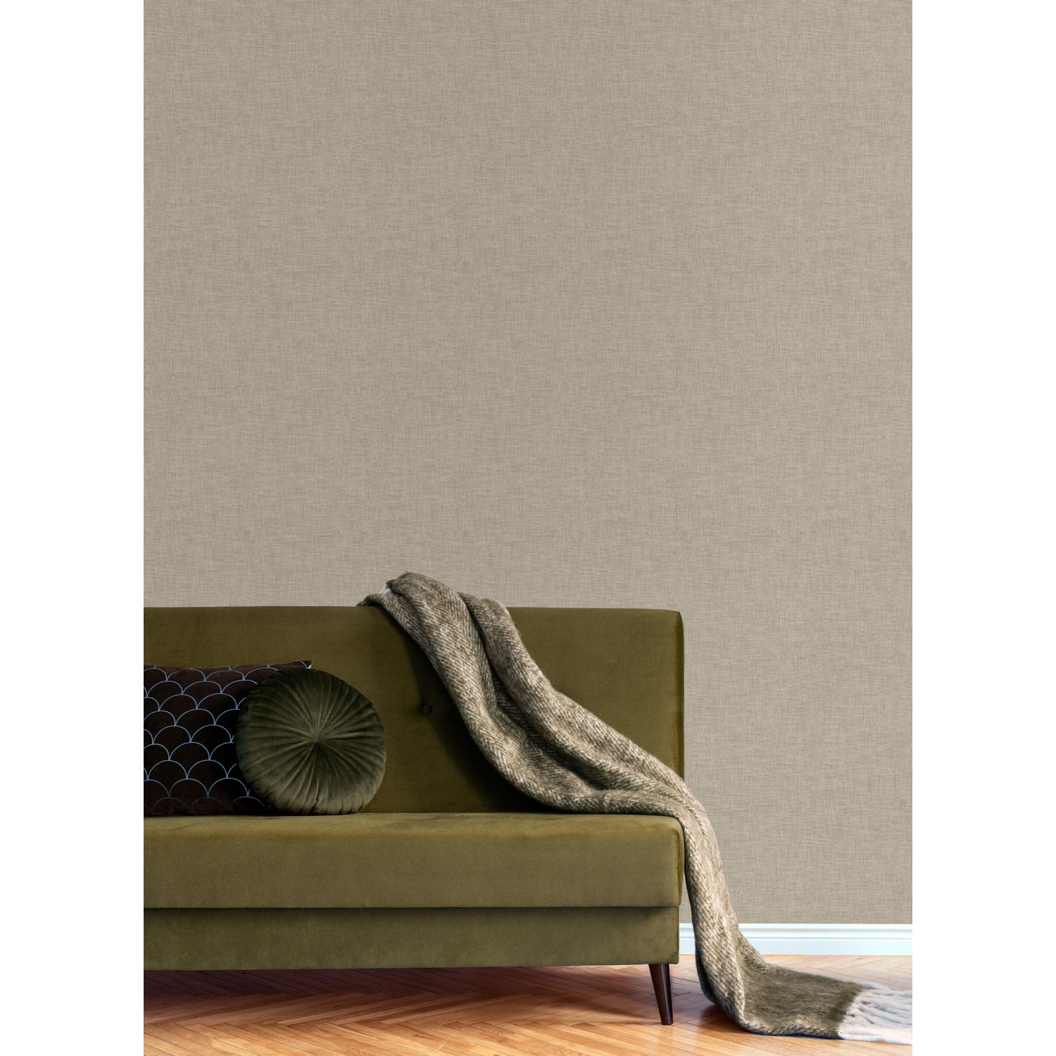 Praxis Vliesbehang Antibes An28205 - Vergrijsd Bruin - Bruin Met Gele Ondertoon - 10,05 M X 53 Cm