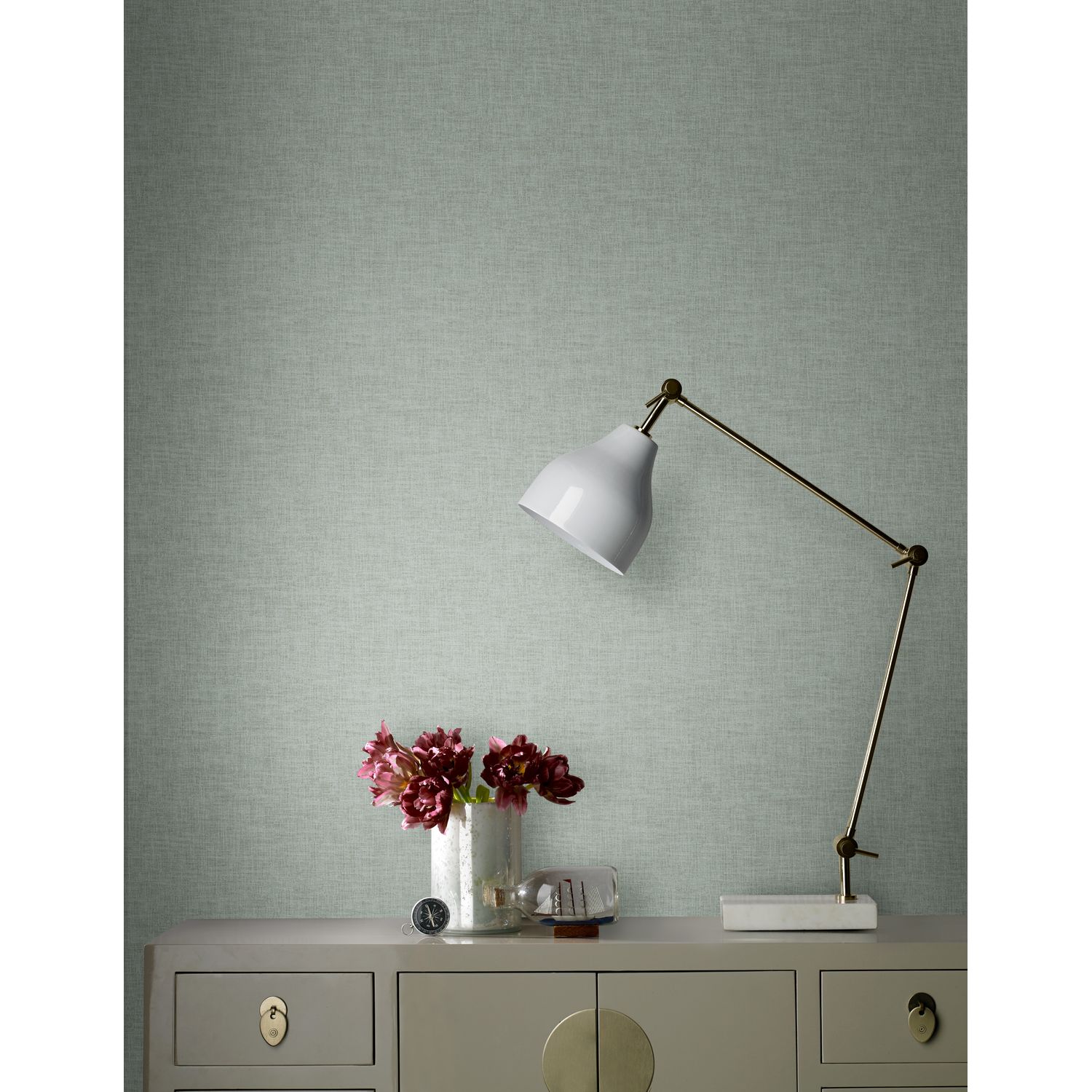 Praxis Vliesbehang Antibes An28209 - Vergrijsd Groen - Lichtblauwe Ondertoon - 10,05 M X 53 Cm