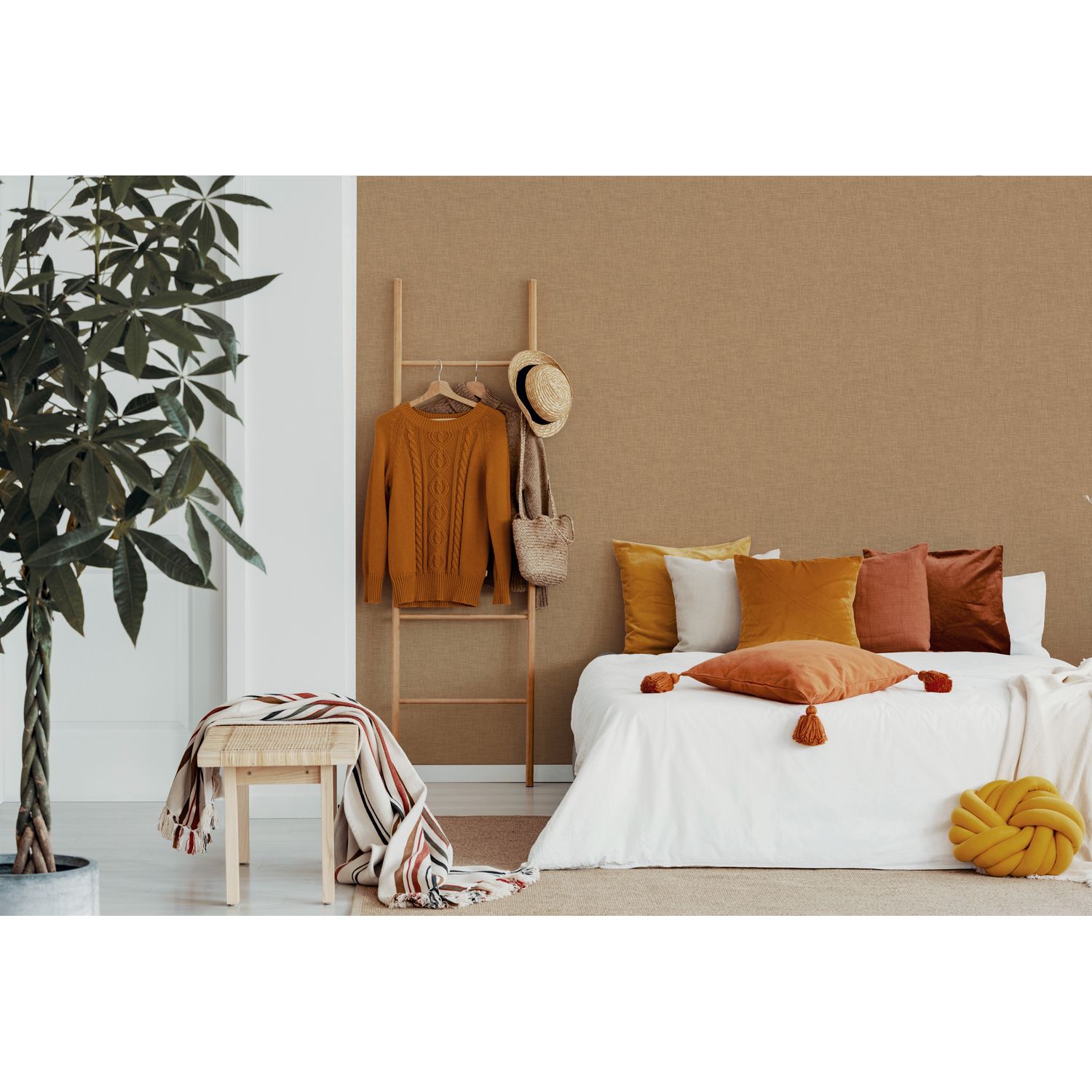 Praxis Vliesbehang Antibes An28211 - Vergrijsd Donker Oranje - Terracotta - 10,05 M X 53 Cm