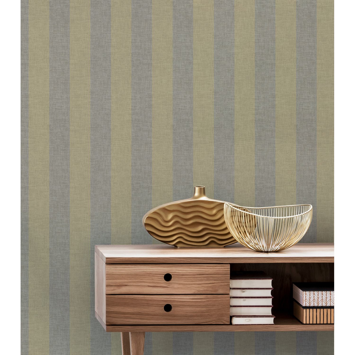 Praxis Vliesbehang Antibes An28218 - Vergrijsd Mosterdgeel - Vergrijsd Lichtgeel - 10,05 M X 53 Cm