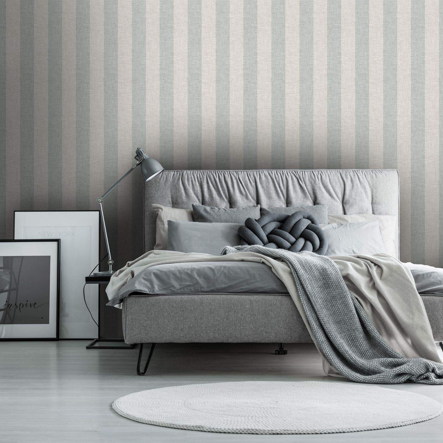 Praxis Vliesbehang Antibes An28215 - Lichtgrijs - Vergrijsd Ijsblauw - 10,05 M X 53 Cm