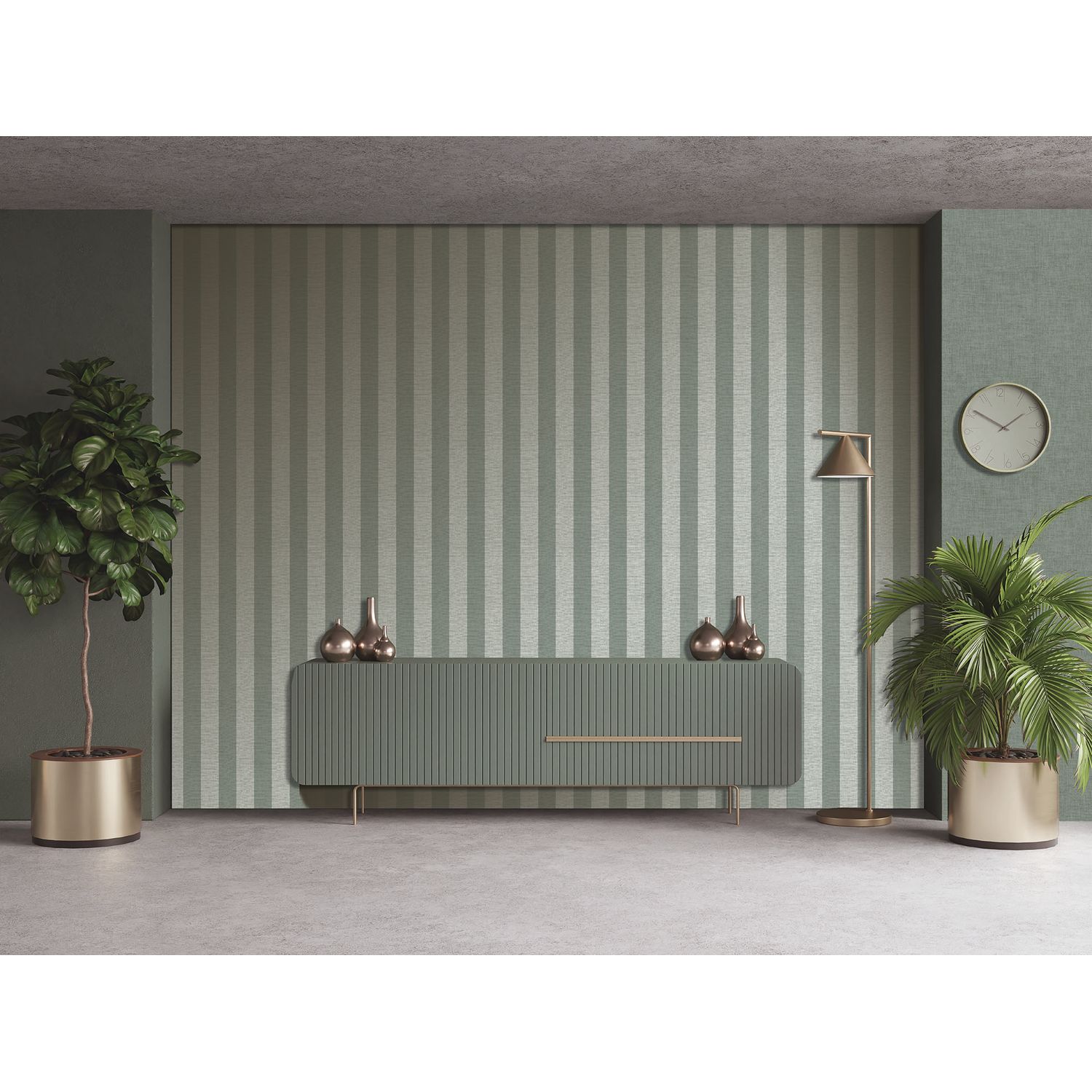 Praxis Vliesbehang Antibes An28217 - Vergrijsd Groen - Blauw - Grijs - 10,05 M X 53 Cm