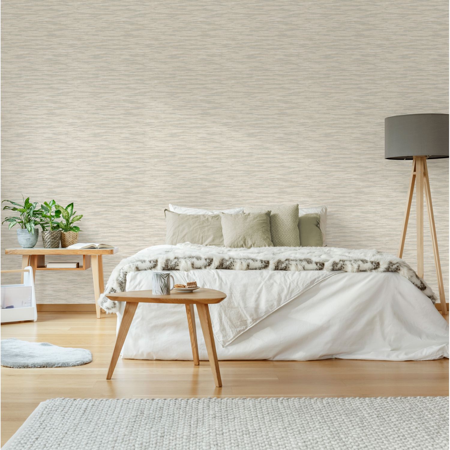 Praxis Vliesbehang Antibes An28221 - Lichtgrijs - Greige - 10,05m X 53cm