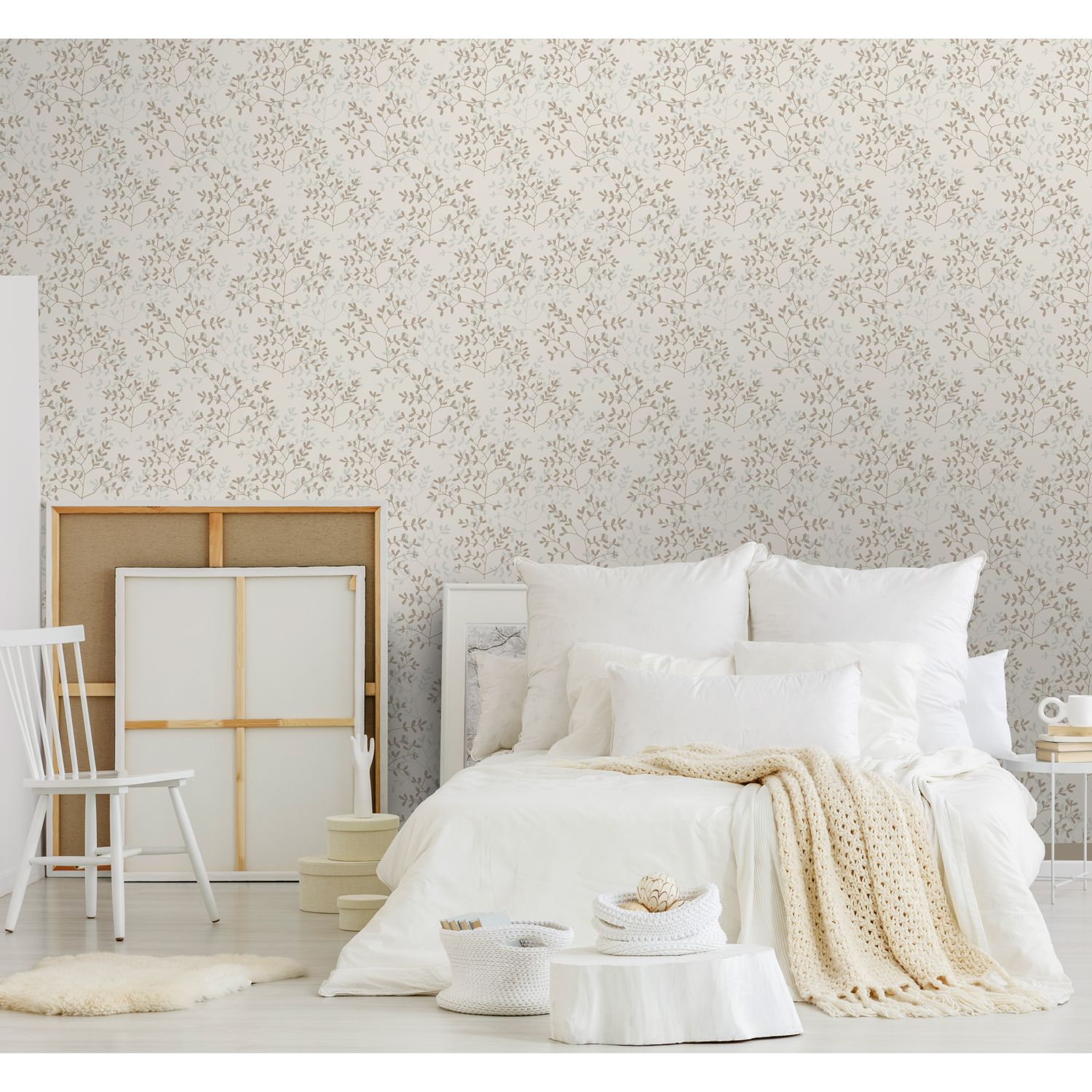 Praxis Vliesbehang Antibes An28251 - Off White - Beige-bruin - Middengrijs - 10,05m X 53cm