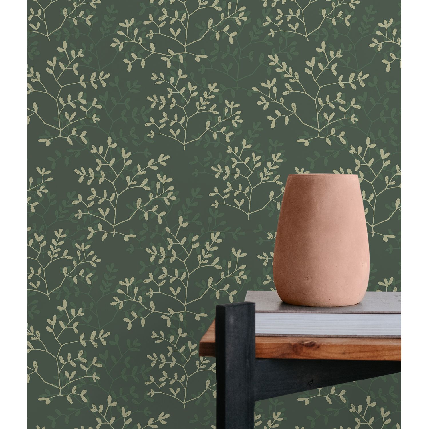 Praxis Vliesbehang Antibes An28253 - Donkergroen - Zwart - Zilver-goud - 10,05 M X 53 Cm