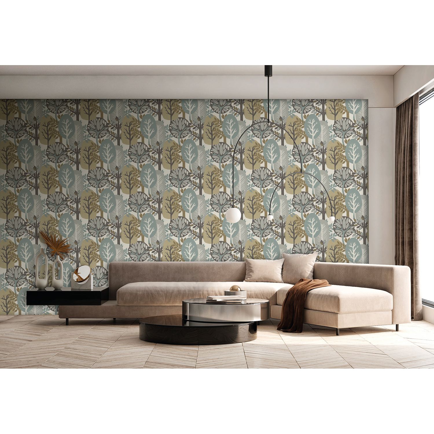 Praxis Vliesbehang Antibes An28281 - Grijs - Beige - 10,05m X 53cm
