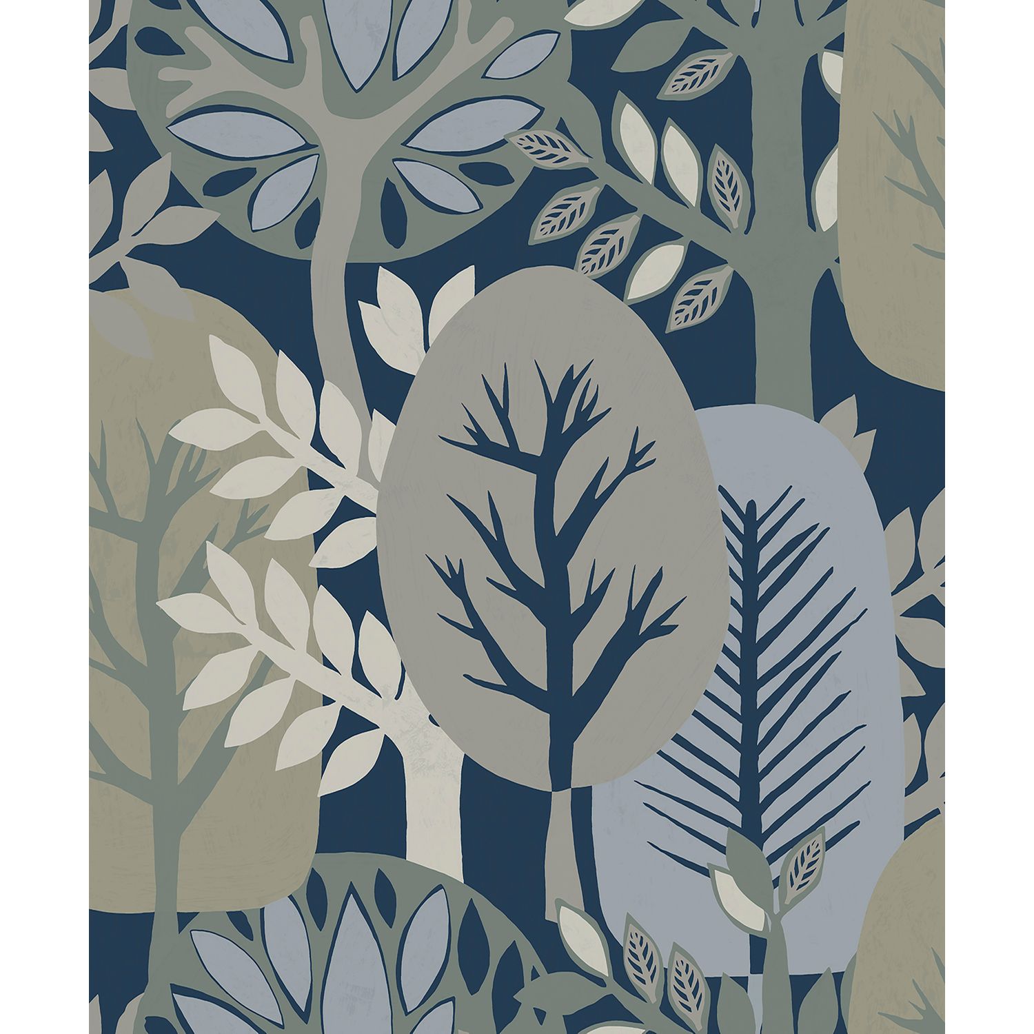 Praxis Vliesbehang Antibes An28284 - Donkerblauw - Grijs - Greige - 10,05m X 53cm