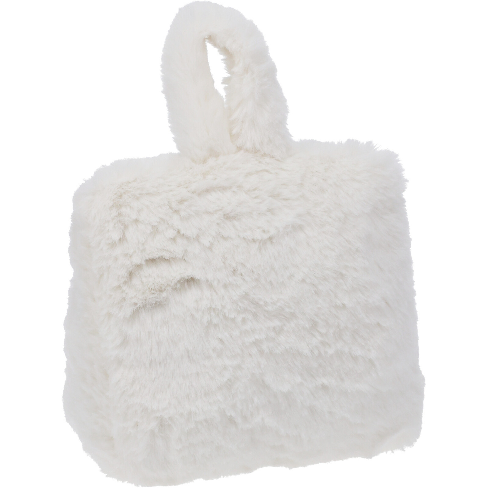 Home & Styling Fake Fur Deurstopper - 1 kg - wit - stof - gewicht - 7 x 17 cm - deurstop -