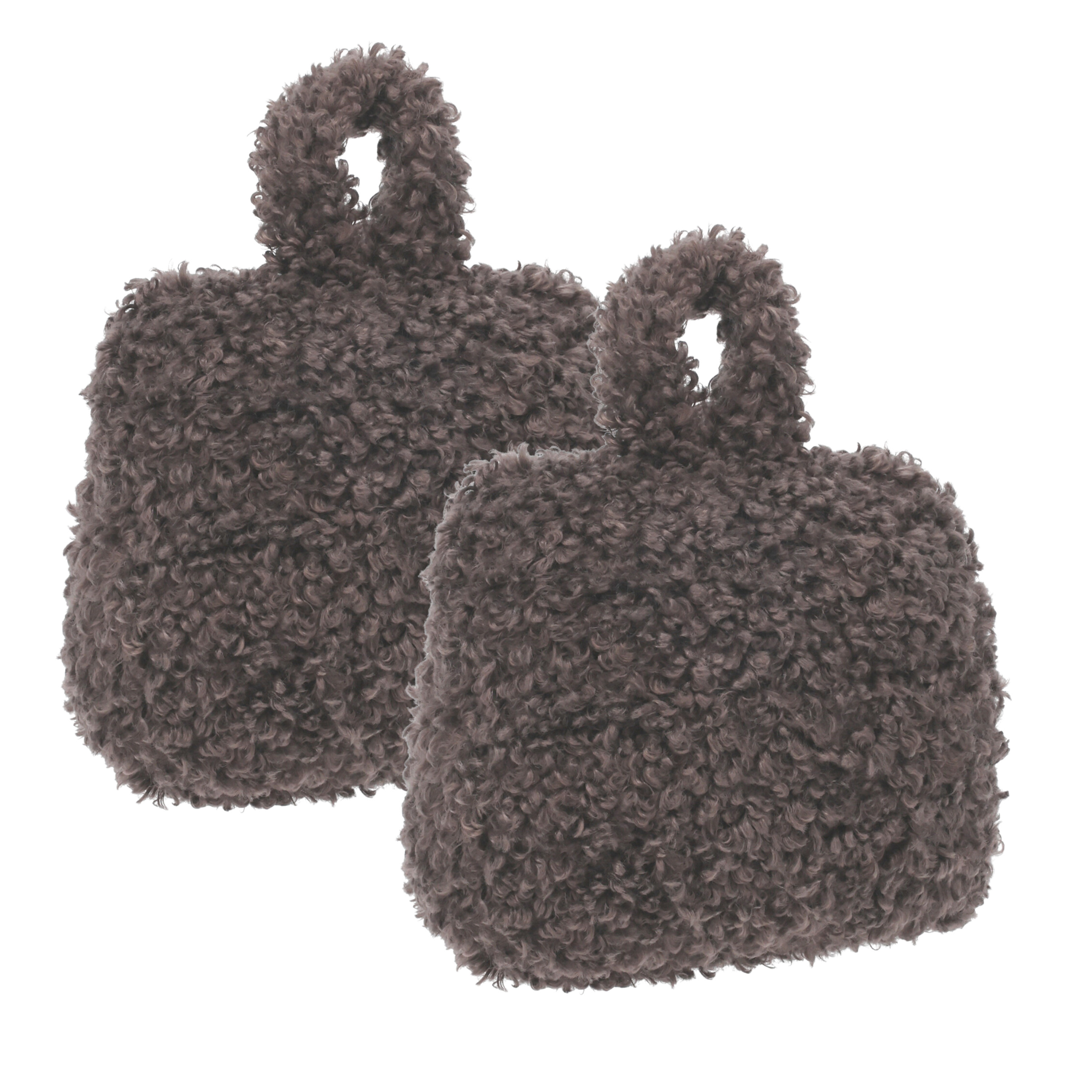 Home & Styling Teddy Deurstopper - 2x - 1 kg - grijs - stof - gewicht - 7 x 17 cm - deurstop -
