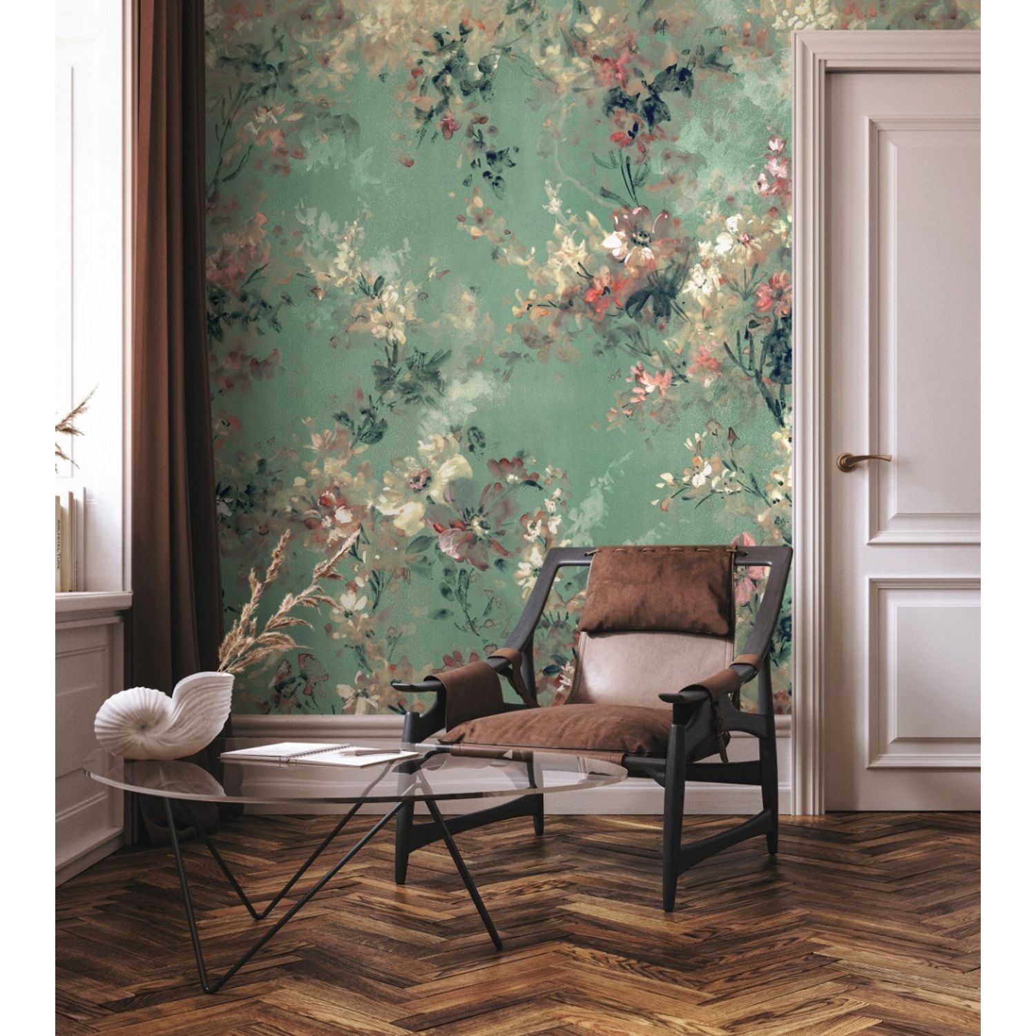 Praxis Fotobehang City Romance 35096 - Groen - Roze - Wit - 2,70 M X 212 Cm