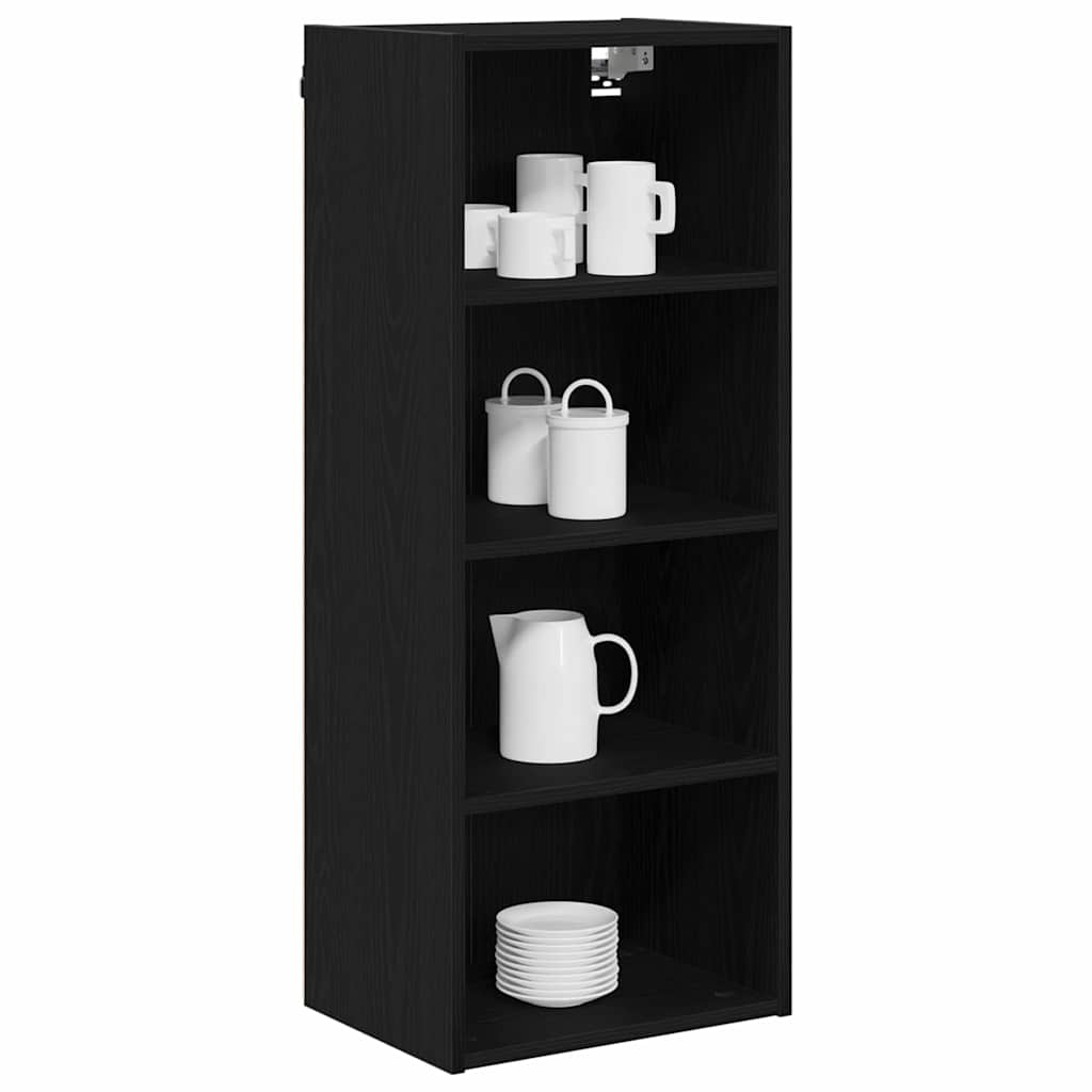 vidaXL Hangkast Riga Zwart Eiken 40 x 29,5 x 100 cm Bewerkt hout