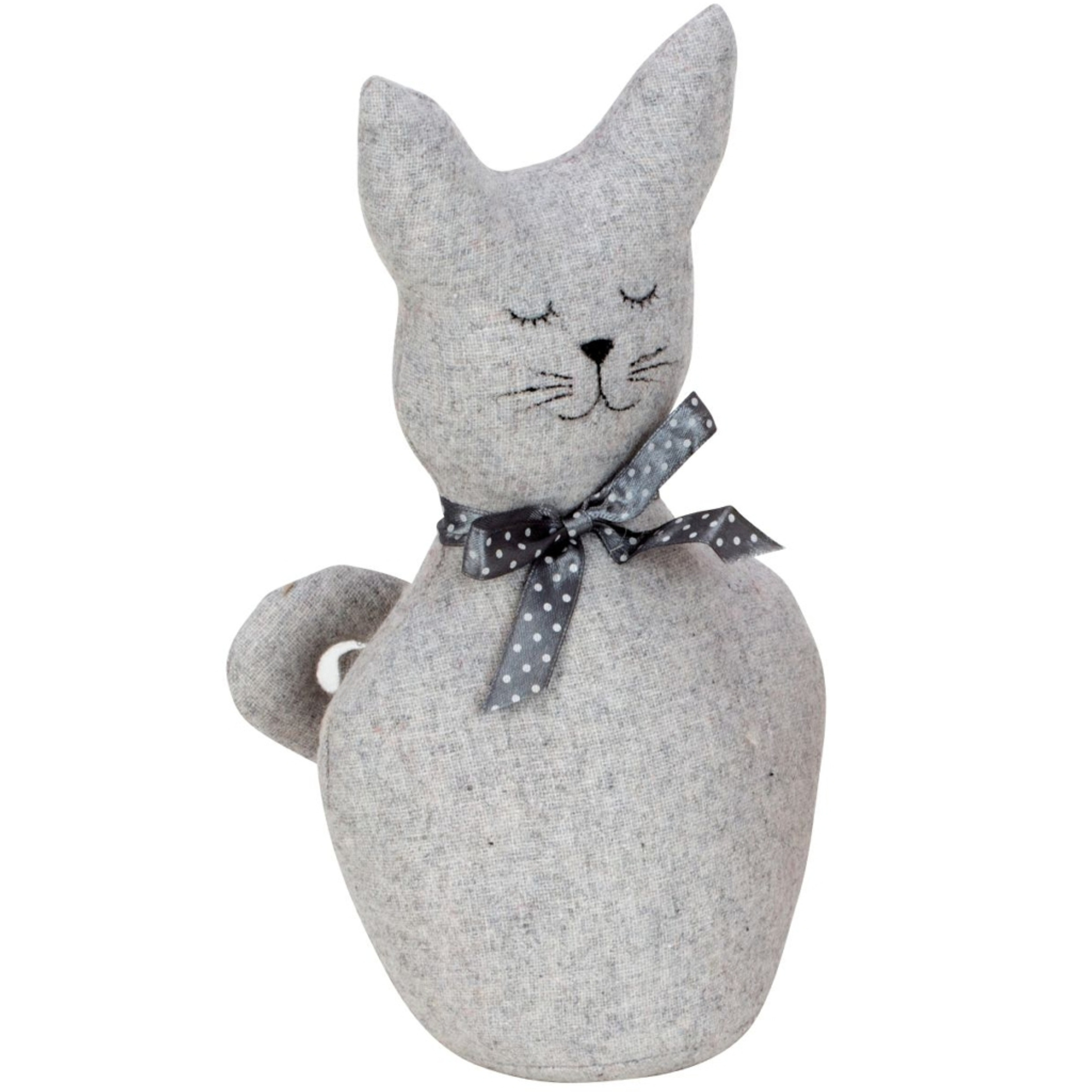 Merkloos Deurstopper - poes/kat - grijs - 25 x 13 cm - dieren - kinderkamer - bescherming -
