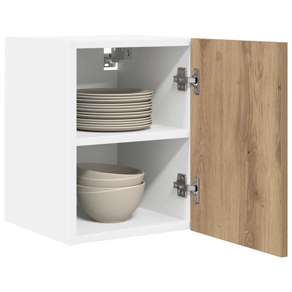 vidaXL Hangkast Riga Ambachtelijke Eik en Wit 30 x 31 x 40 cm