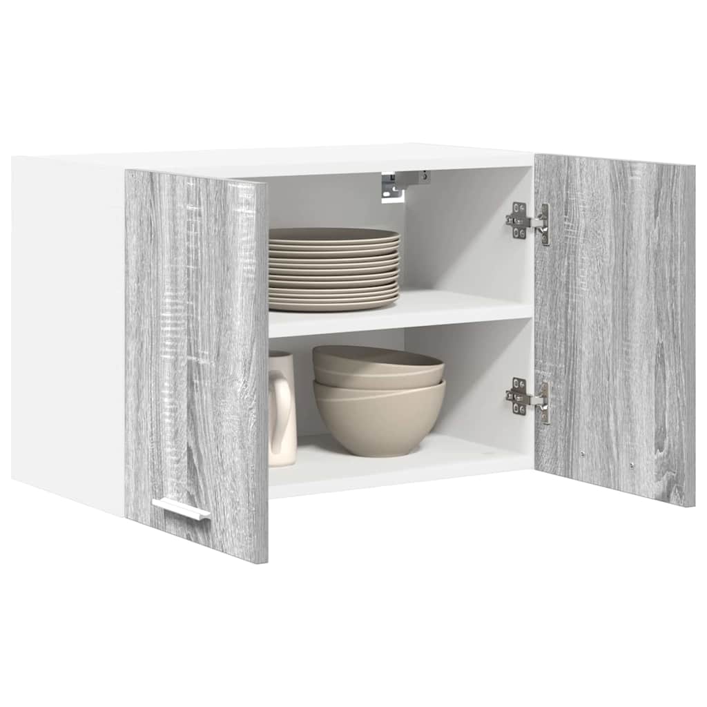 vidaXL Hangkast Riga Grijs Sonoma en Wit 60 x 31 x 40 cm Bewerkt hout