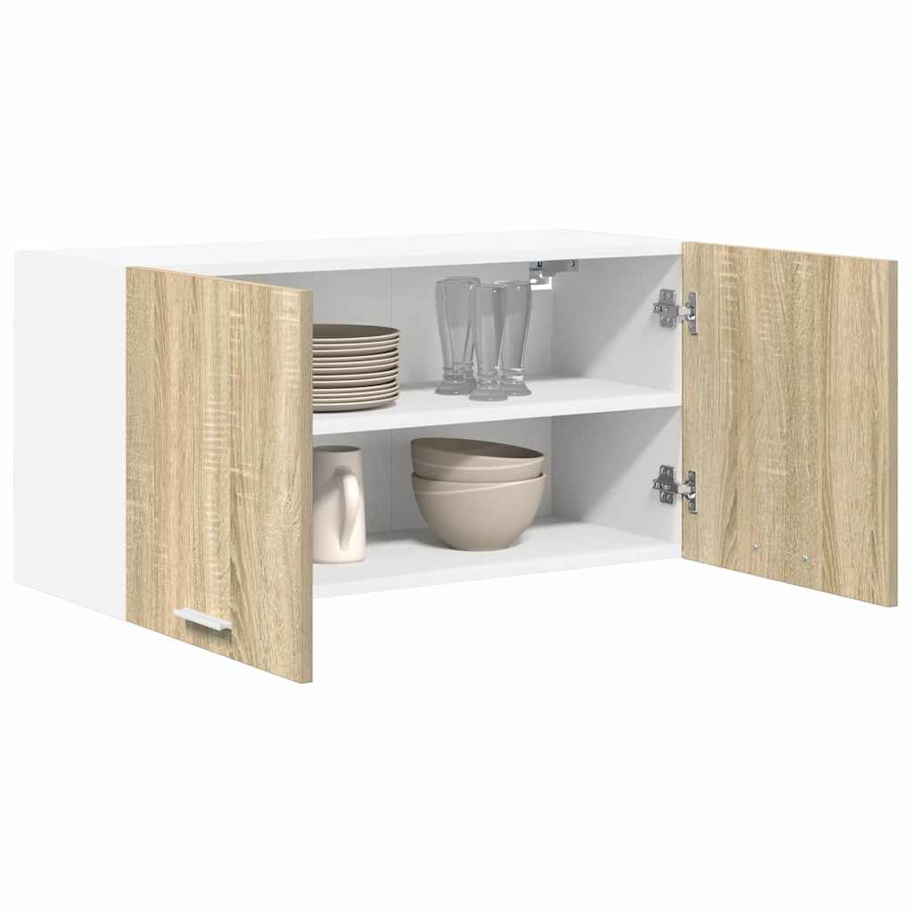 vidaXL Hangkast Riga Sonoma Eiken 80 x 31 x 40 cm Bewerkt hout