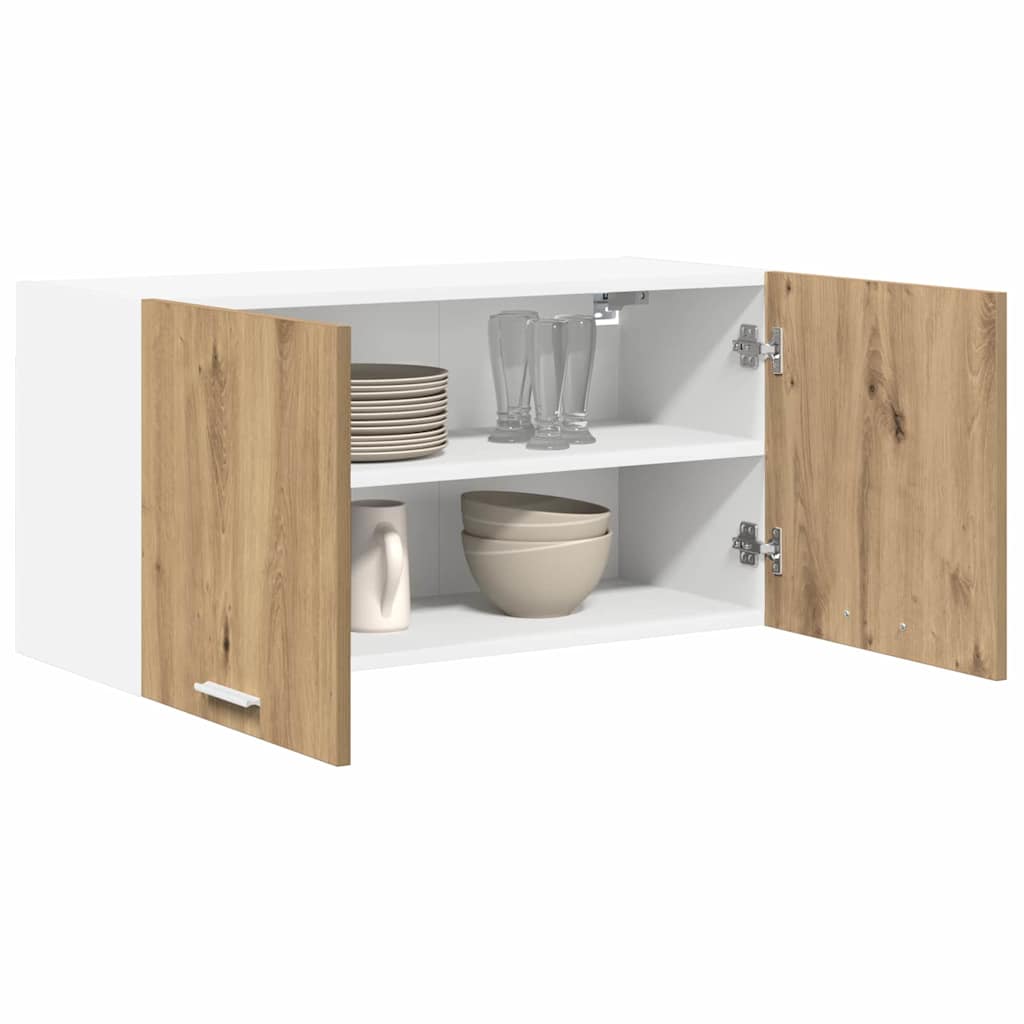 vidaXL Hangkast Riga Artisan Eiken 80 x 31 x 40 cm Bewerkt hout