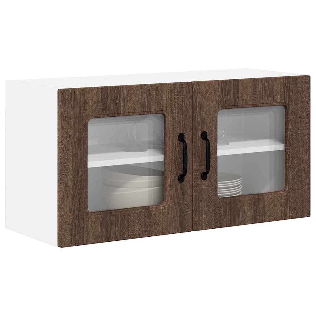 vidaXL Keukenkast aan de muur Bruin Eiken 80 x 31 x 40 cm Bewerkt hout