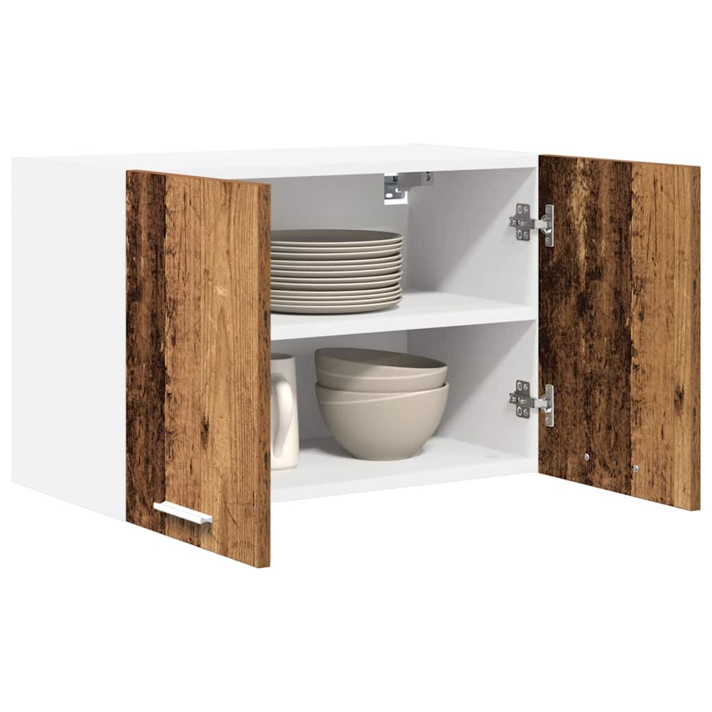 vidaXL Hangkast met plank Riga 2 pcs Oude Hout en Wit 60 x 31 x 40 cm