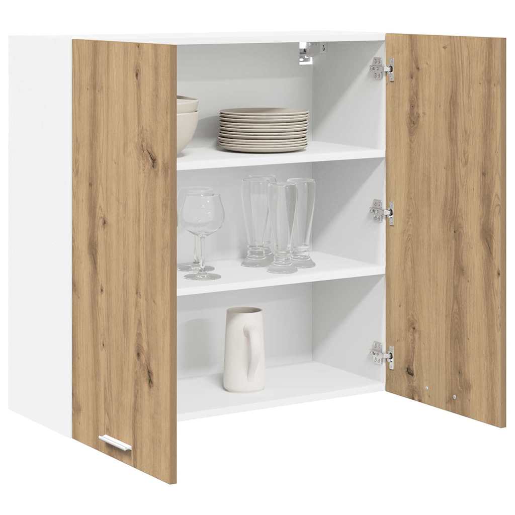 vidaXL Hangkast Riga Artisan Eiken 80 x 31 x 80 cm Bewerkt hout